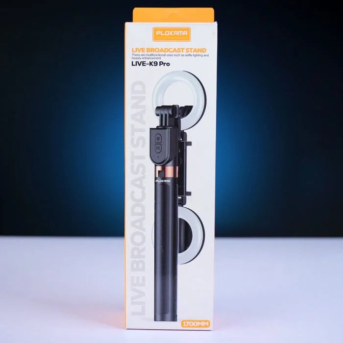 PLOKAMA K9 PRO 4IN1 Selfie Stick with Tripod Stand & Remote Control for Mobile Photography & Vlogging