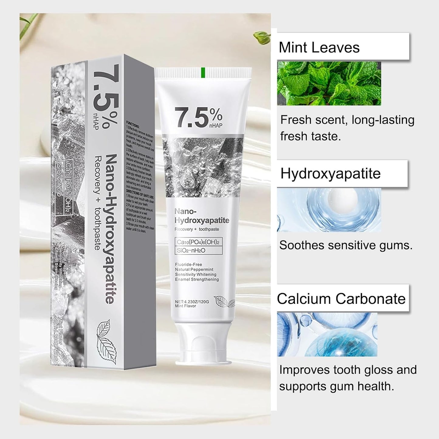 7.5% Hydroxyapatite Recovery + Toothpaste